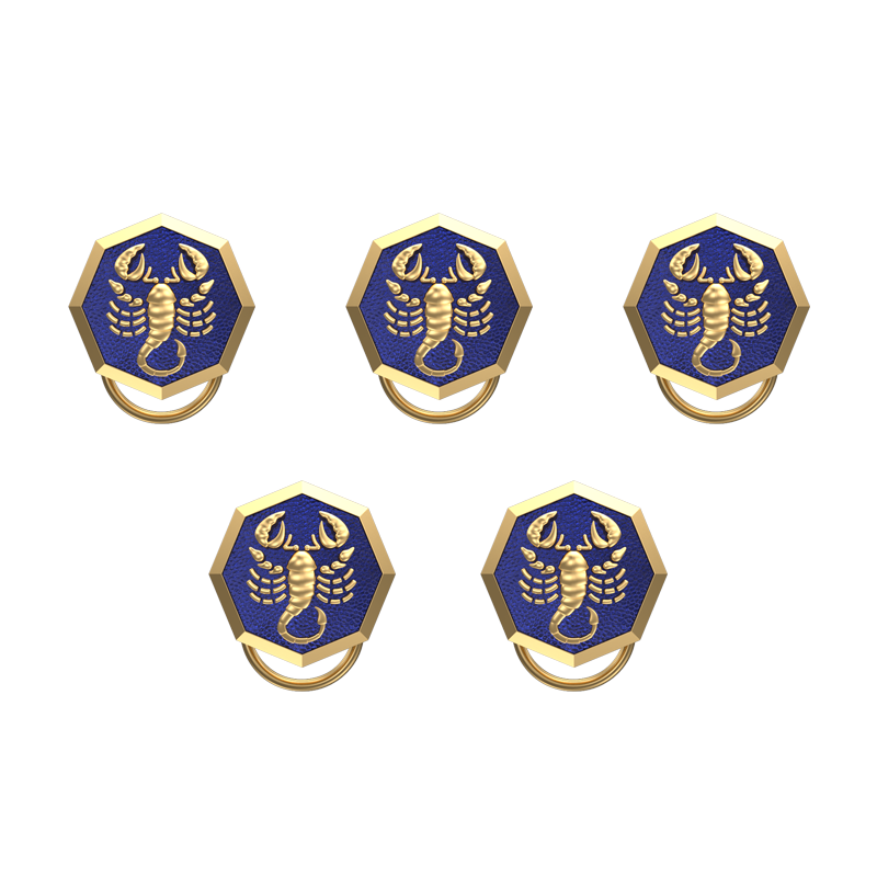 Scorpio Zodiac, Constellation Button set with 18kt Gold & Black Ruthenium Plating on Brass.