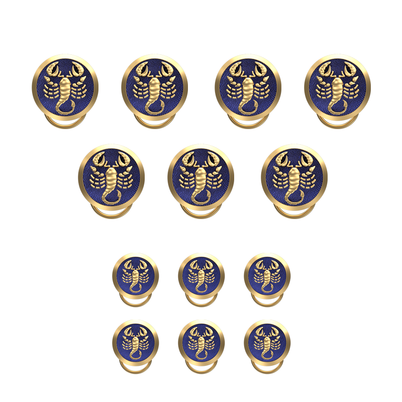 Scorpio Zodiac, Constellation Button set with 18kt Gold & Black Ruthenium Plating on Brass.