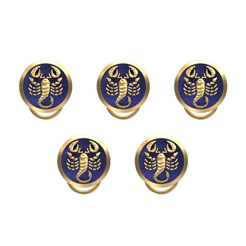 Scorpio Zodiac, Constellation Button set with 18kt Gold & Black Ruthenium Plating on Brass.