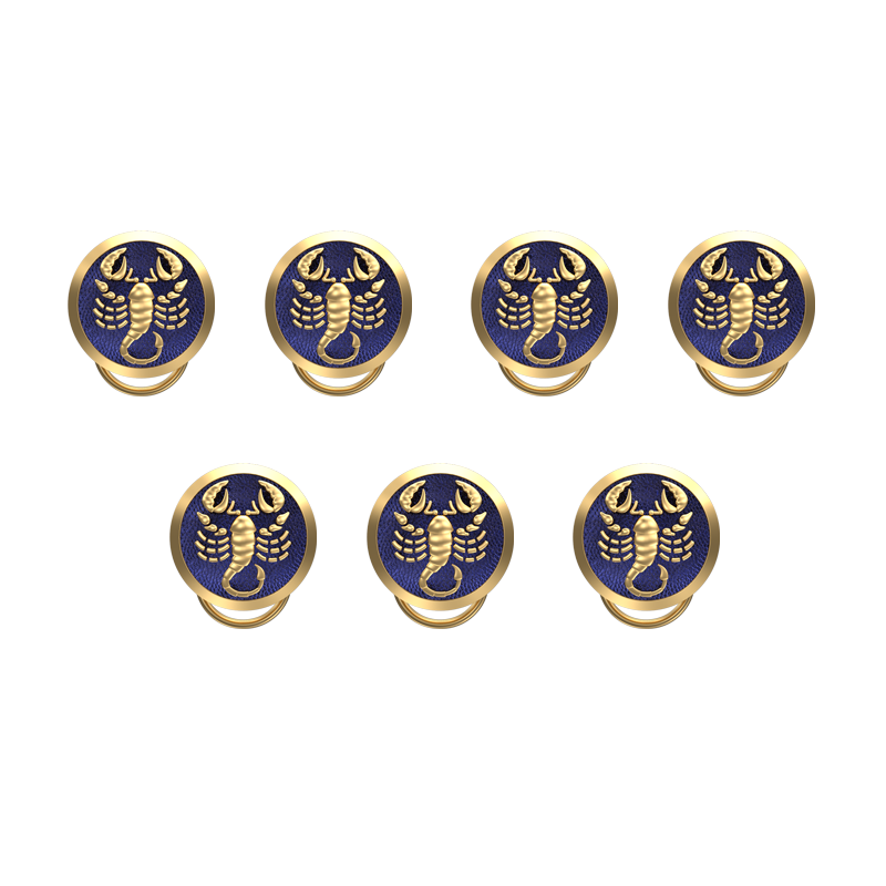 Scorpio Zodiac, Constellation Button set with 18kt Gold & Black Ruthenium Plating on Brass.