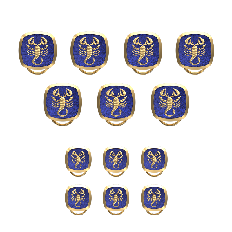 Scorpio Zodiac, Constellation Button set with 18kt Gold & Black Ruthenium Plating on Brass.