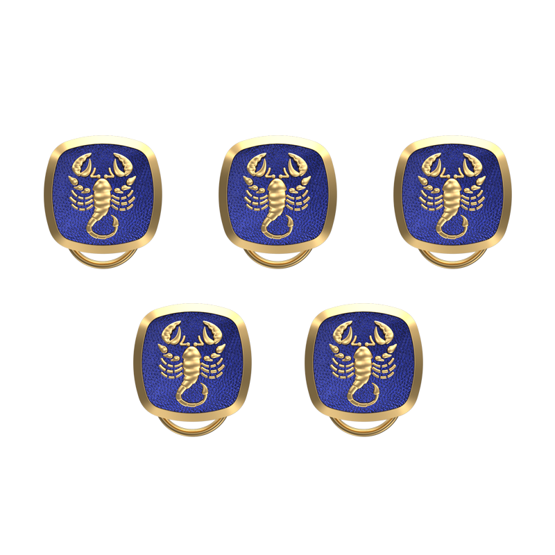Scorpio Zodiac, Constellation Button set with 18kt Gold & Black Ruthenium Plating on Brass.
