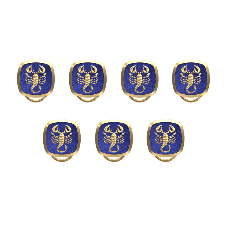 Scorpio Zodiac, Constellation Button set with 18kt Gold & Black Ruthenium Plating on Brass.
