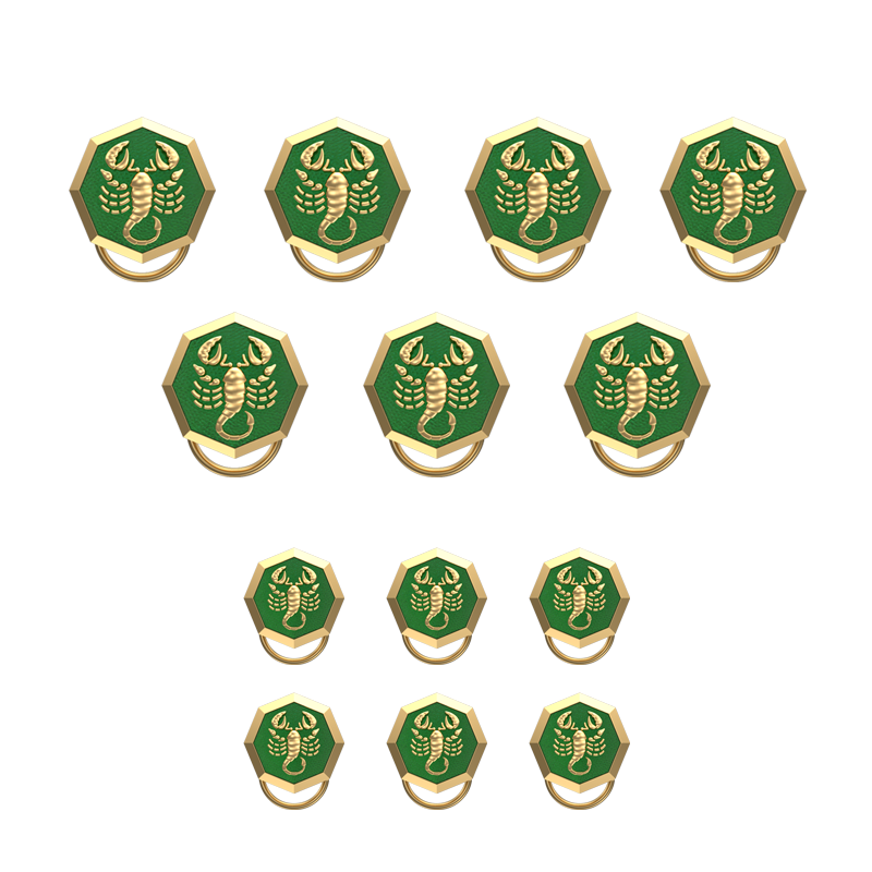 Scorpio Zodiac, Constellation Button set with 18kt Gold & Black Ruthenium Plating on Brass.