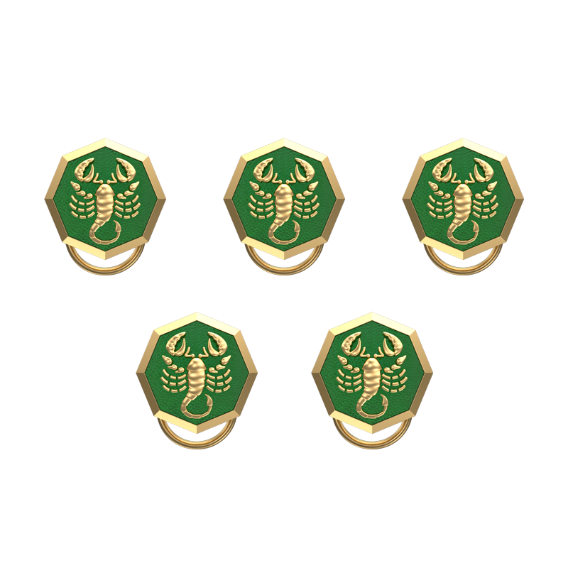 Scorpio Zodiac, Constellation Button set with 18kt Gold & Black Ruthenium Plating on Brass.