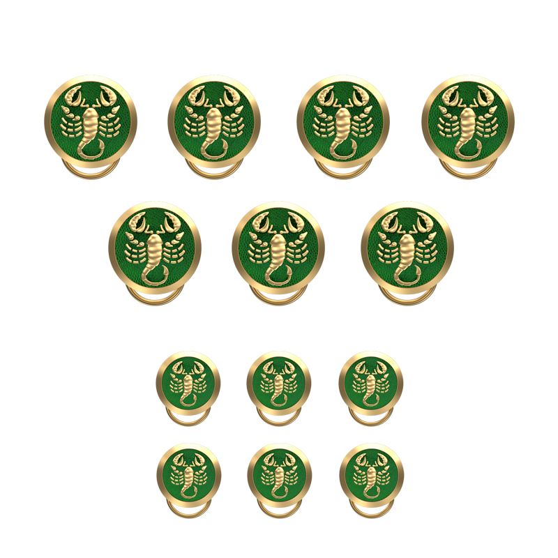 Scorpio Zodiac, Constellation Button set with 18kt Gold & Black Ruthenium Plating on Brass.