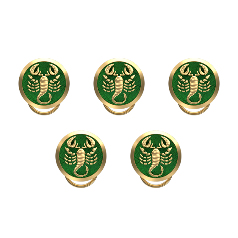 Scorpio Zodiac, Constellation Button set with 18kt Gold & Black Ruthenium Plating on Brass.