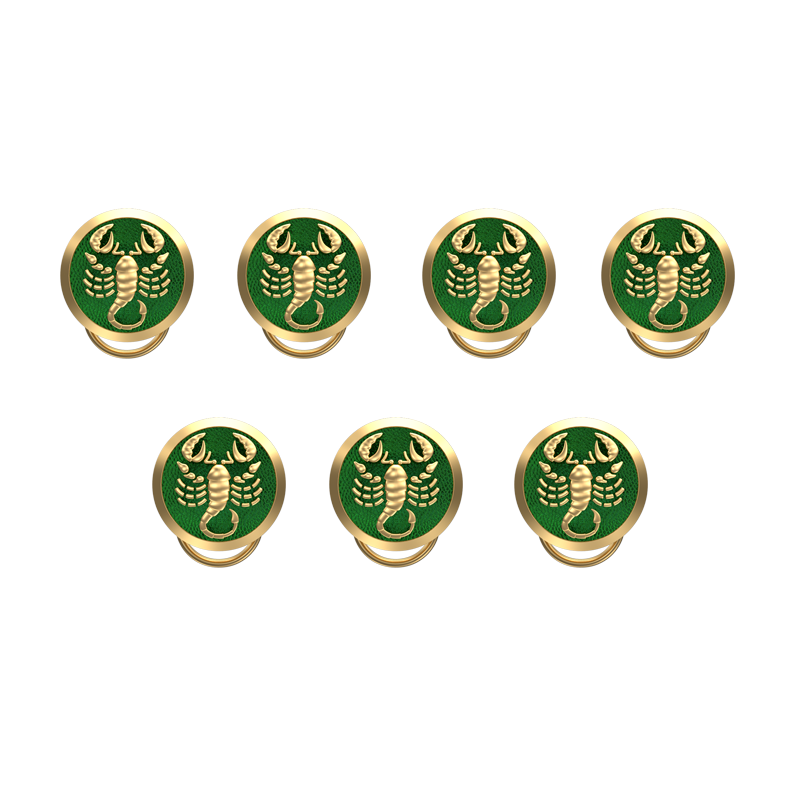 Scorpio Zodiac, Constellation Button set with 18kt Gold & Black Ruthenium Plating on Brass.