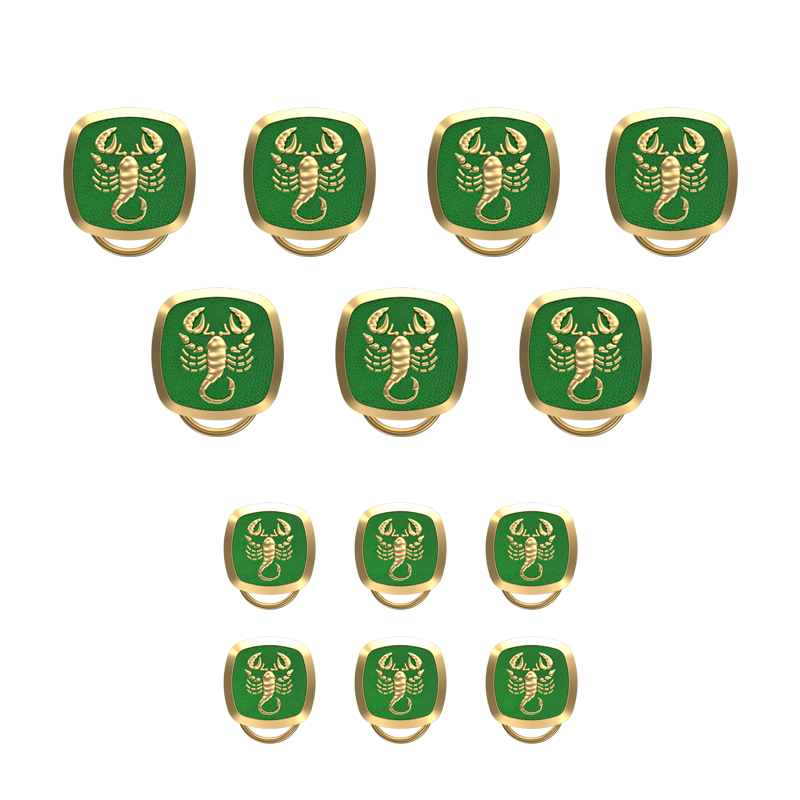 Scorpio Zodiac, Constellation Button set with 18kt Gold & Black Ruthenium Plating on Brass.