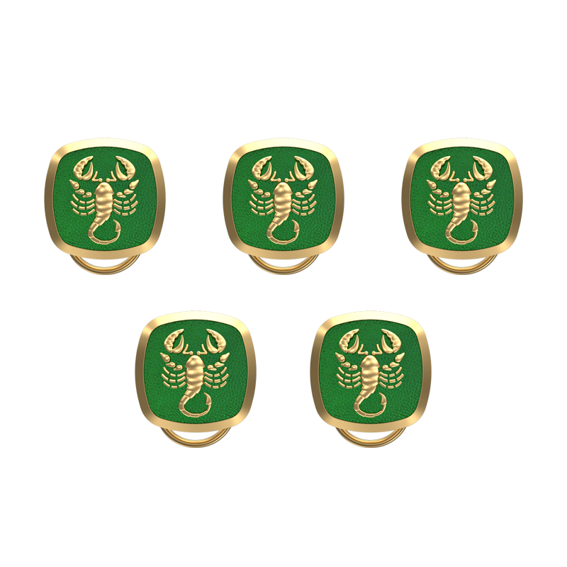Scorpio Zodiac, Constellation Button set with 18kt Gold & Black Ruthenium Plating on Brass.