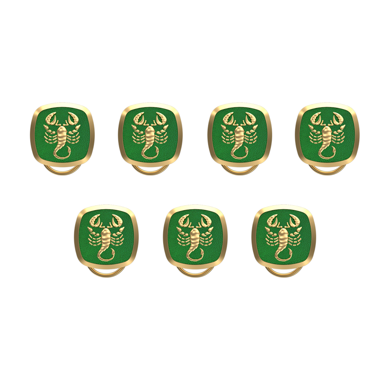 Scorpio Zodiac, Constellation Button set with 18kt Gold & Black Ruthenium Plating on Brass.