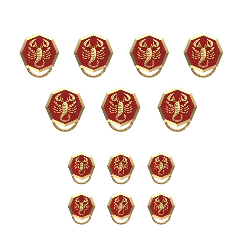 Scorpio Zodiac, Constellation Button set with 18kt Gold & Black Ruthenium Plating on Brass.