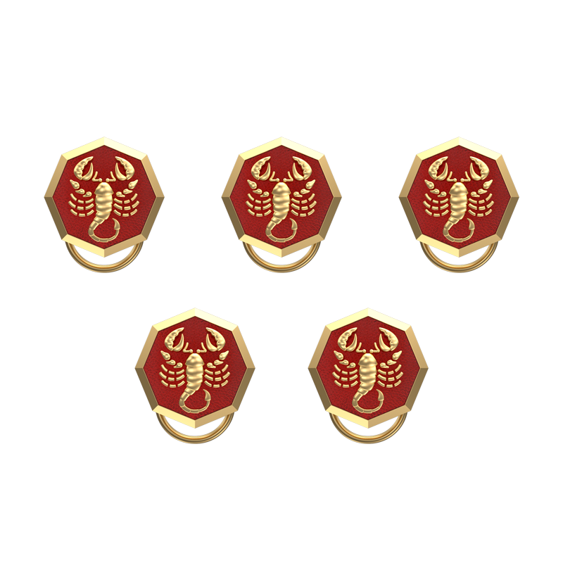 Scorpio Zodiac, Constellation Button set with 18kt Gold & Black Ruthenium Plating on Brass.