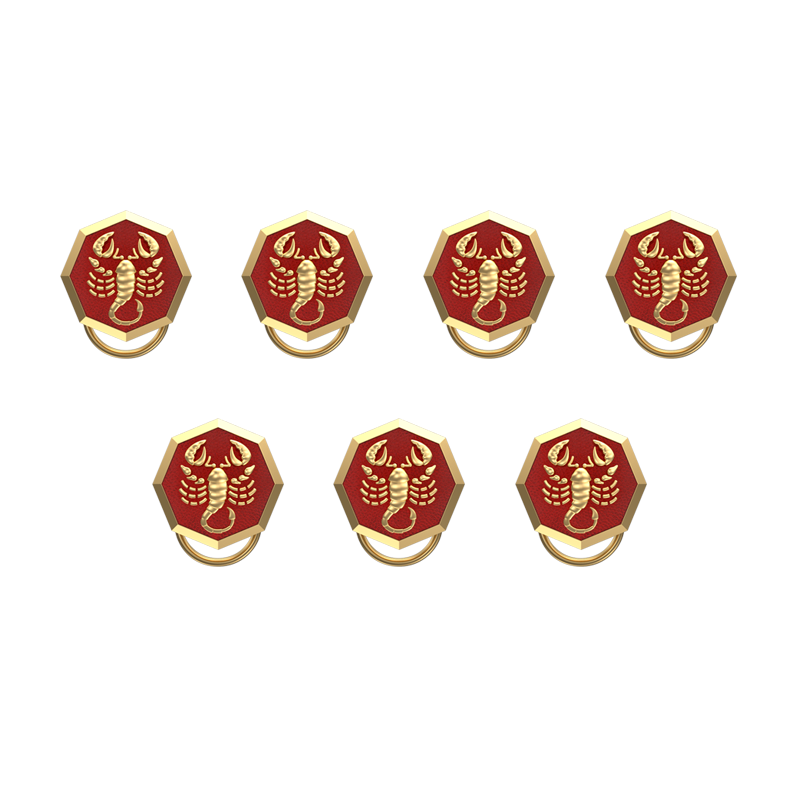 Scorpio Zodiac, Constellation Button set with 18kt Gold & Black Ruthenium Plating on Brass.