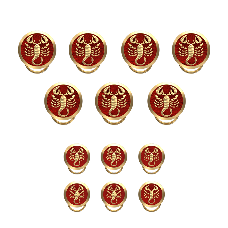 Scorpio Zodiac, Constellation Button set with 18kt Gold & Black Ruthenium Plating on Brass.