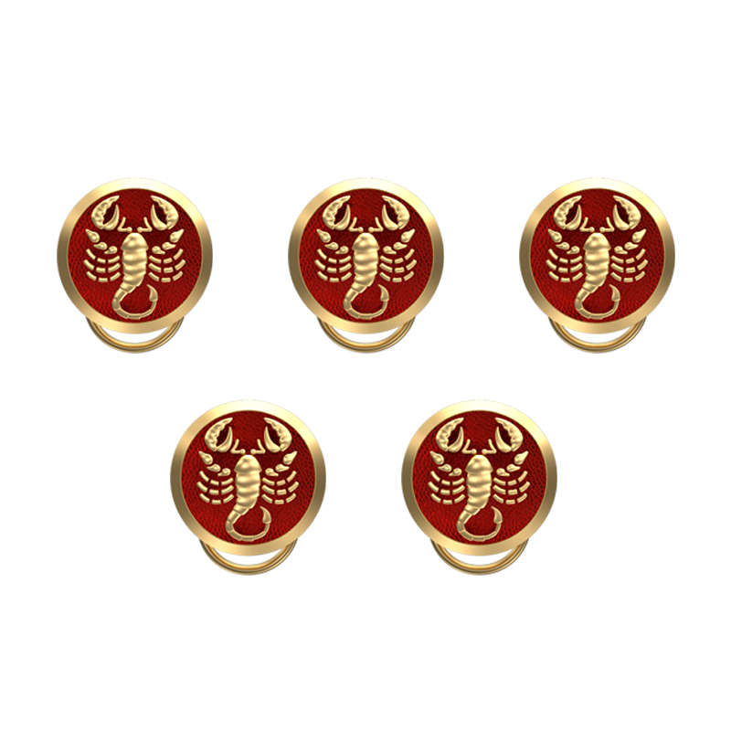 Scorpio Zodiac, Constellation Button set with 18kt Gold & Black Ruthenium Plating on Brass.