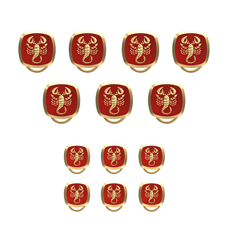 Scorpio Zodiac, Constellation Button set with 18kt Gold & Black Ruthenium Plating on Brass.