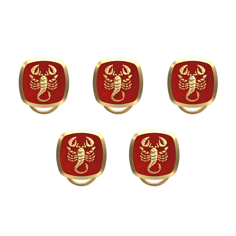 Scorpio Zodiac, Constellation Button set with 18kt Gold & Black Ruthenium Plating on Brass.