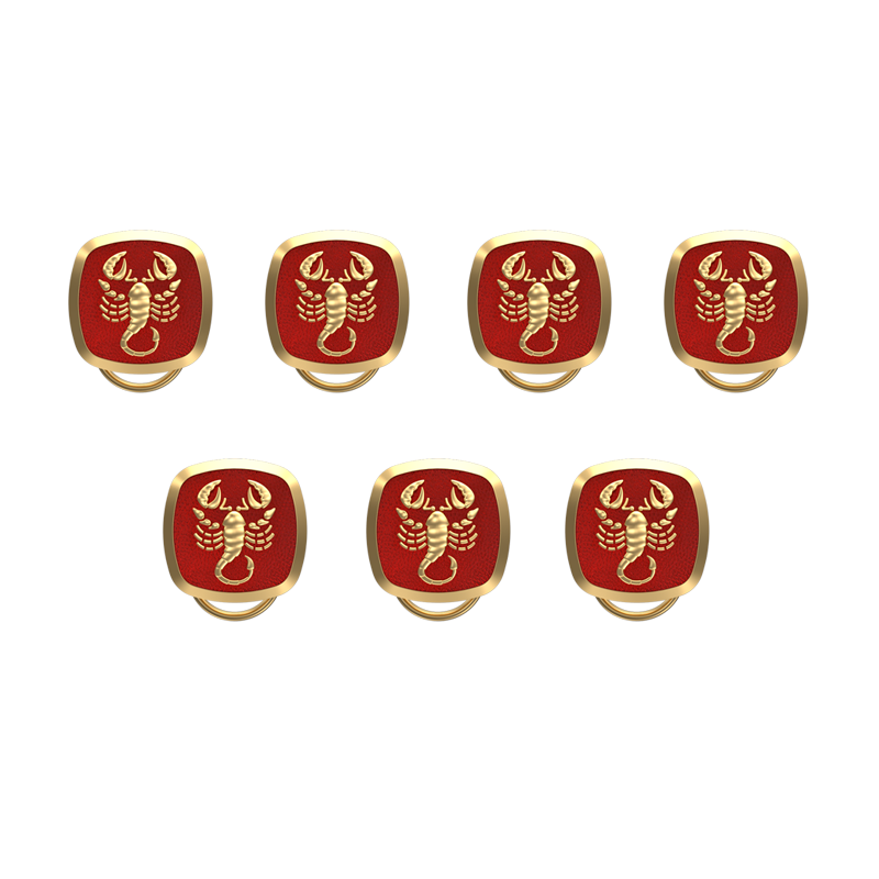 Scorpio Zodiac, Constellation Button set with 18kt Gold & Black Ruthenium Plating on Brass.