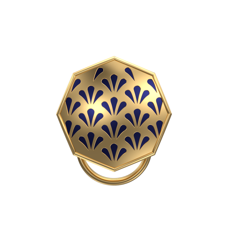 Bloom, Classic Button Set with 18kt Gold Plating and Enamel on Brass.