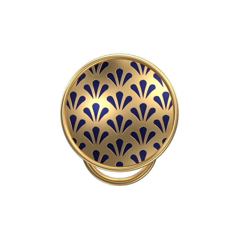 Bloom, Classic Button Set with 18kt Gold Plating and Enamel on Brass.