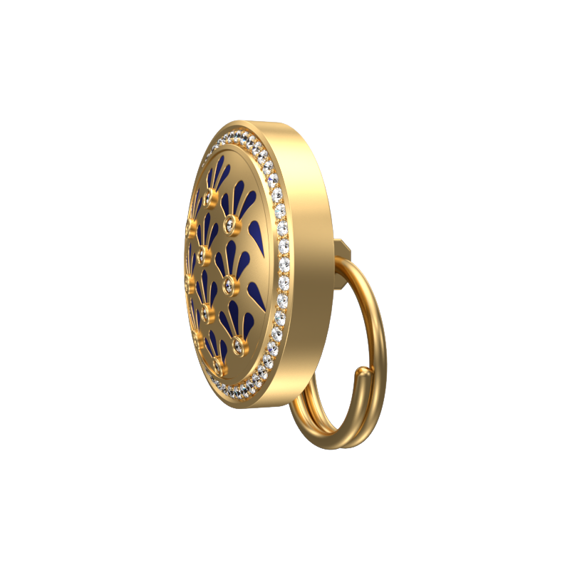 Bloom Luxe, Classic Button Set with CZ Diamonds, 18kt Gold Plating and Enamel on Brass.