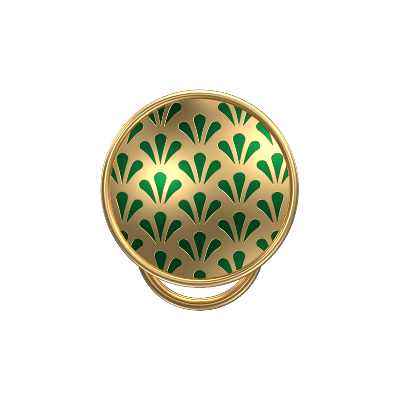 Bloom, Classic Button Set with 18kt Gold Plating and Enamel on Brass.