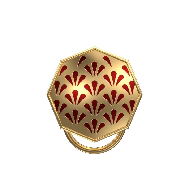 Bloom, Classic Button Set with 18kt Gold Plating and Enamel on Brass.