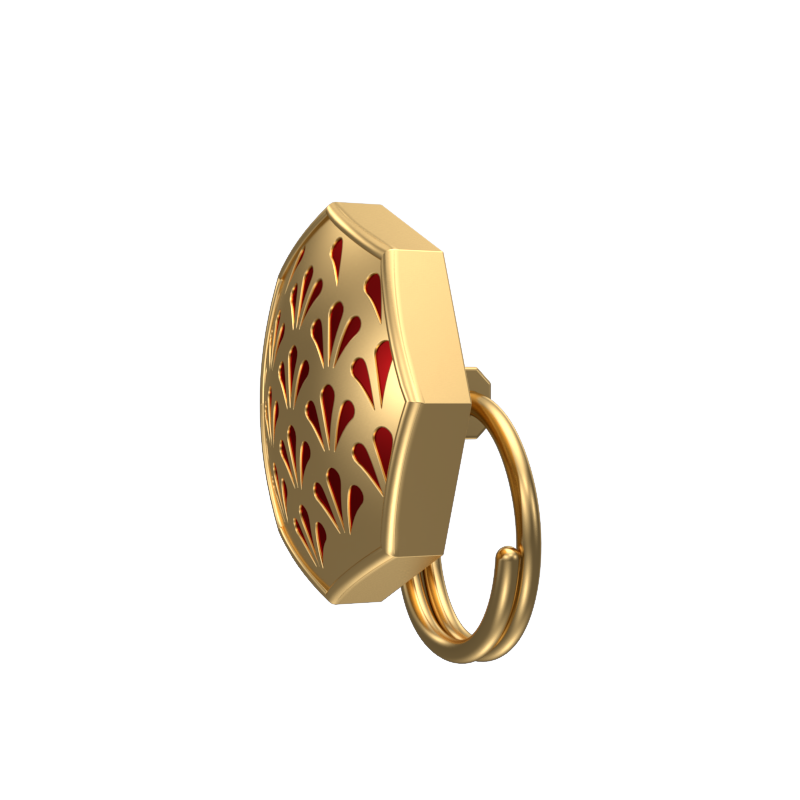 Bloom, Classic Button Set with 18kt Gold Plating and Enamel on Brass.
