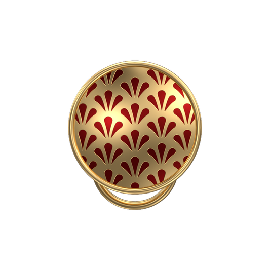 Bloom, Classic Button Set with 18kt Gold Plating and Enamel on Brass.