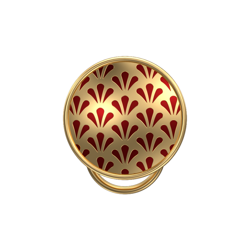 Bloom, Classic Button Set with 18kt Gold Plating and Enamel on Brass.