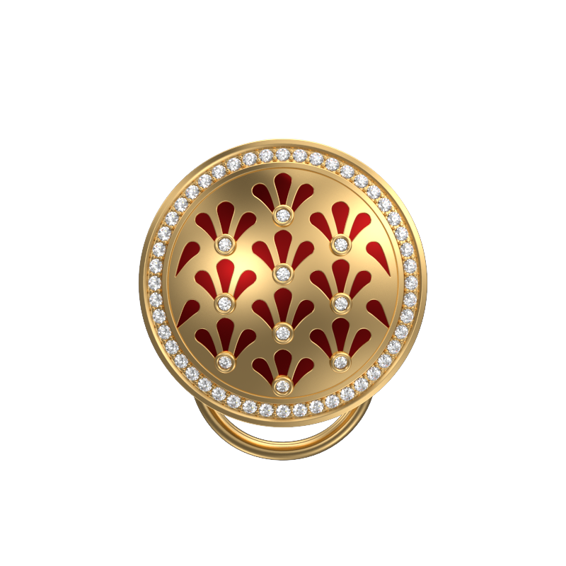 Bloom Luxe, Classic Button Set with CZ Diamonds, 18kt Gold Plating and Enamel on Brass.