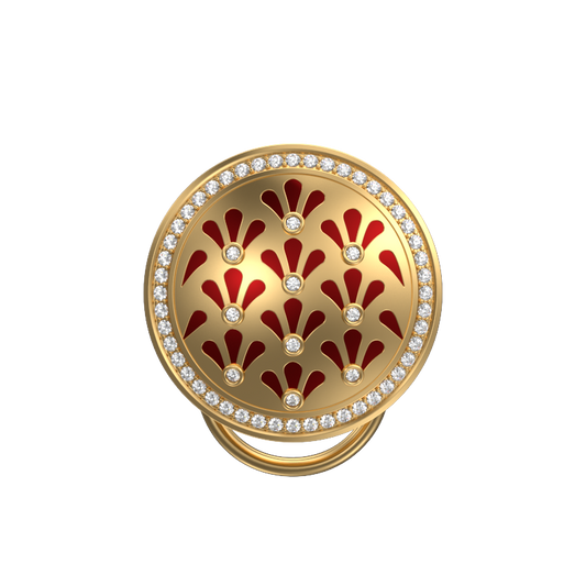 Bloom Luxe, Classic Button Set with CZ Diamonds, 18kt Gold Plating and Enamel on Brass.