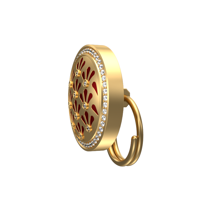 Bloom Luxe, Classic Button Set with CZ Diamonds, 18kt Gold Plating and Enamel on Brass.