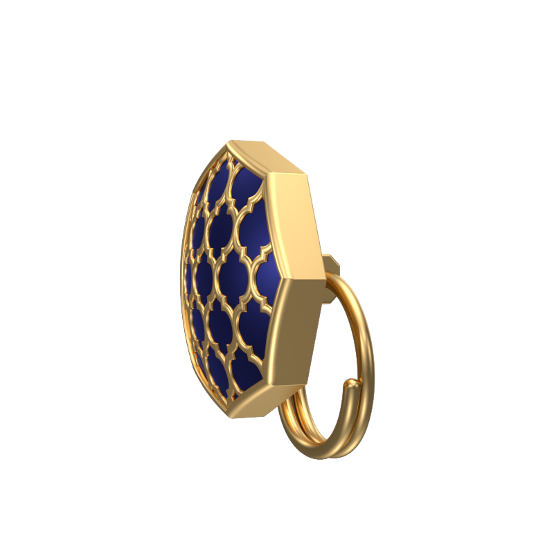 Ornate, Classic Button Set with 18kt Gold Plating and Enamel on Brass.