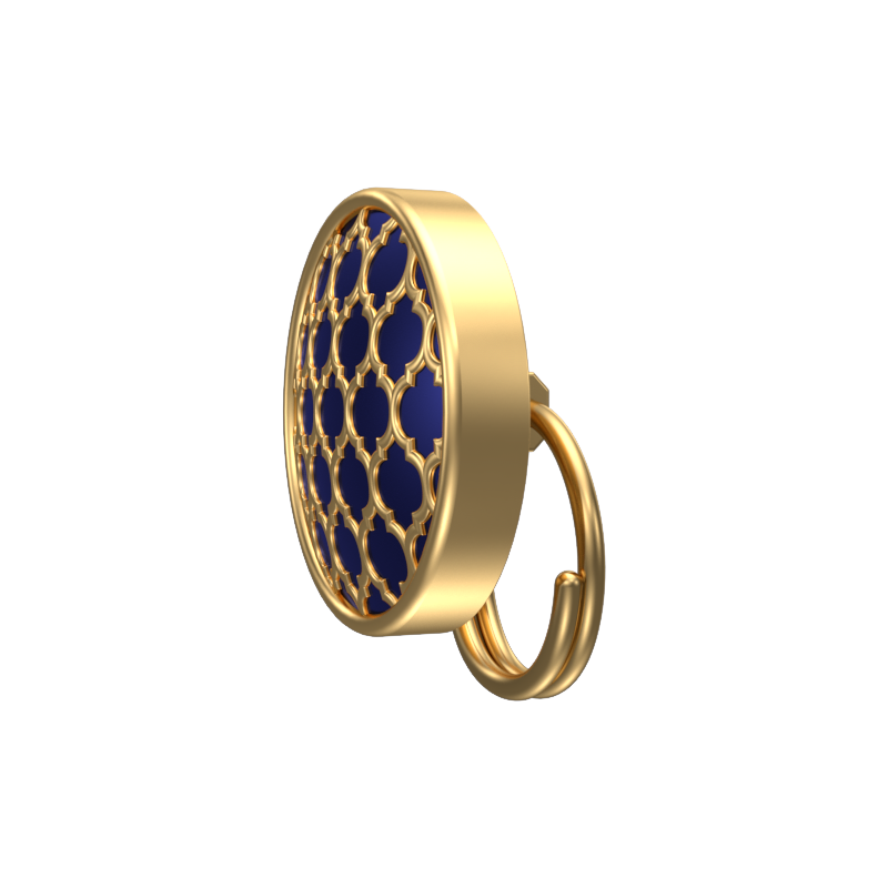 Ornate, Classic Button Set with 18kt Gold Plating and Enamel on Brass.
