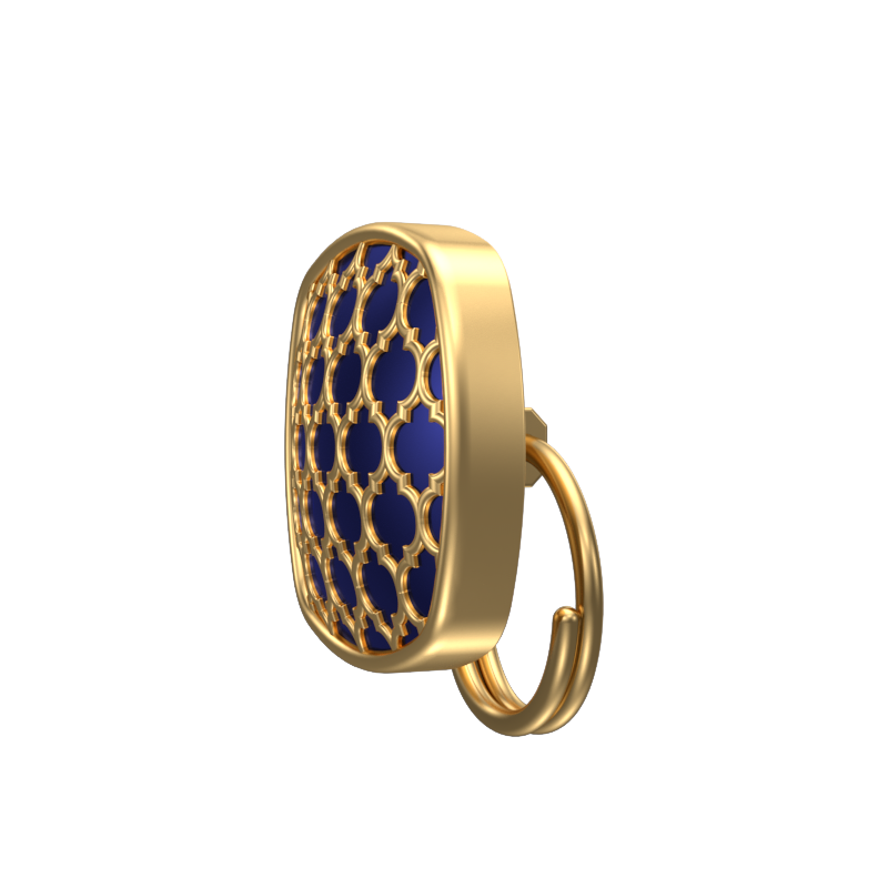 Ornate, Classic Button Set with 18kt Gold Plating and Enamel on Brass.