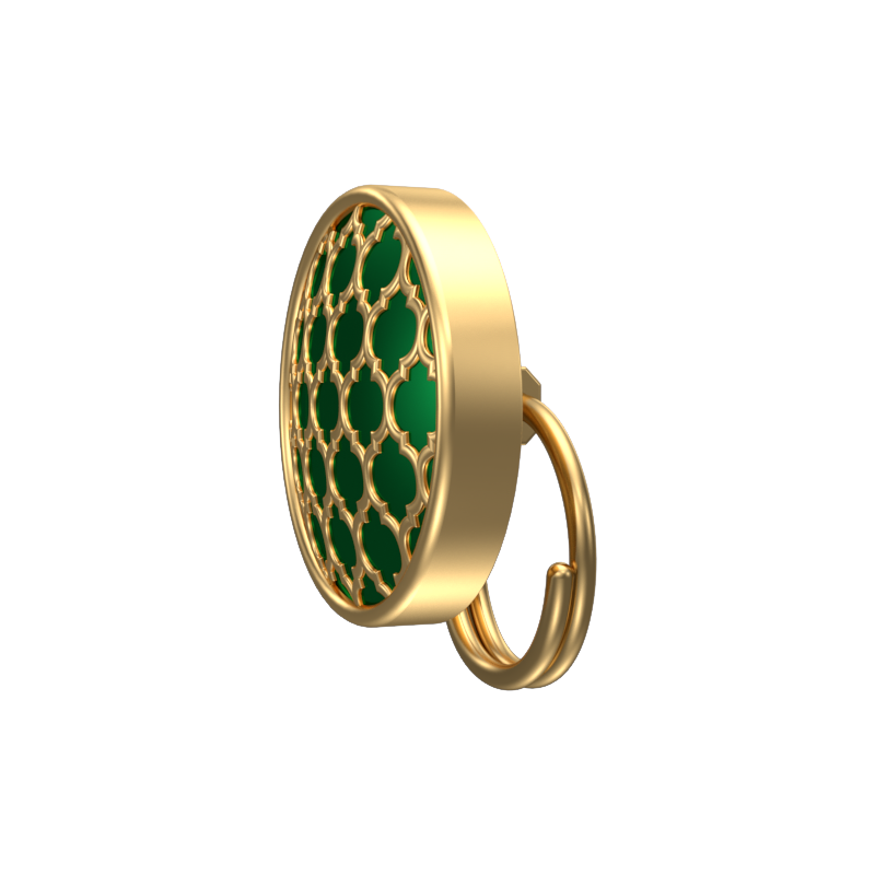 Ornate, Classic Button Set with 18kt Gold Plating and Enamel on Brass.