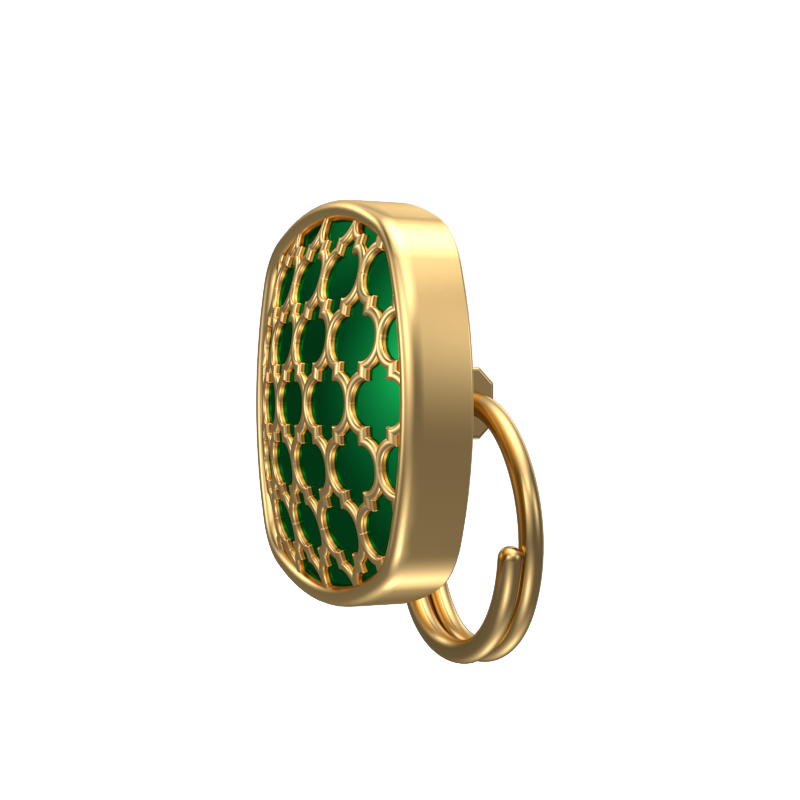 Ornate, Classic Button Set with 18kt Gold Plating and Enamel on Brass.