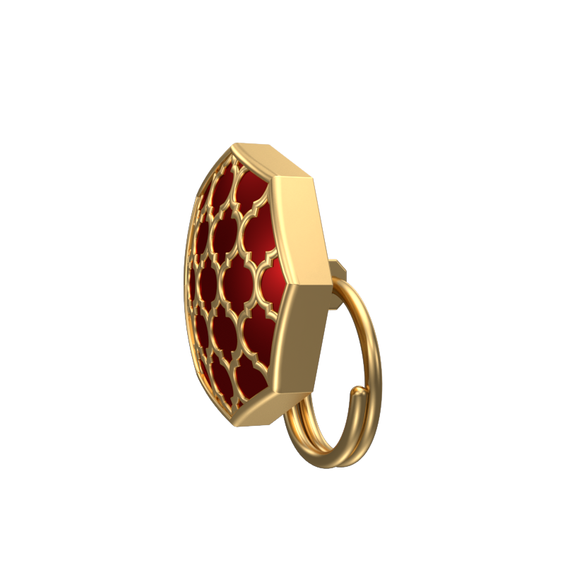 Ornate, Classic Button Set with 18kt Gold Plating and Enamel on Brass.