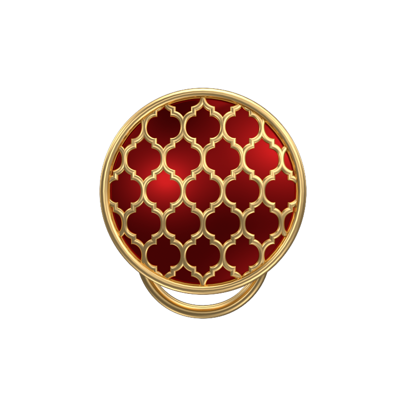 Ornate, Classic Button Set with 18kt Gold Plating and Enamel on Brass.
