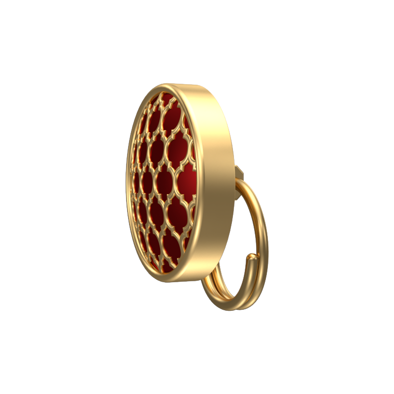 Ornate, Classic Button Set with 18kt Gold Plating and Enamel on Brass.