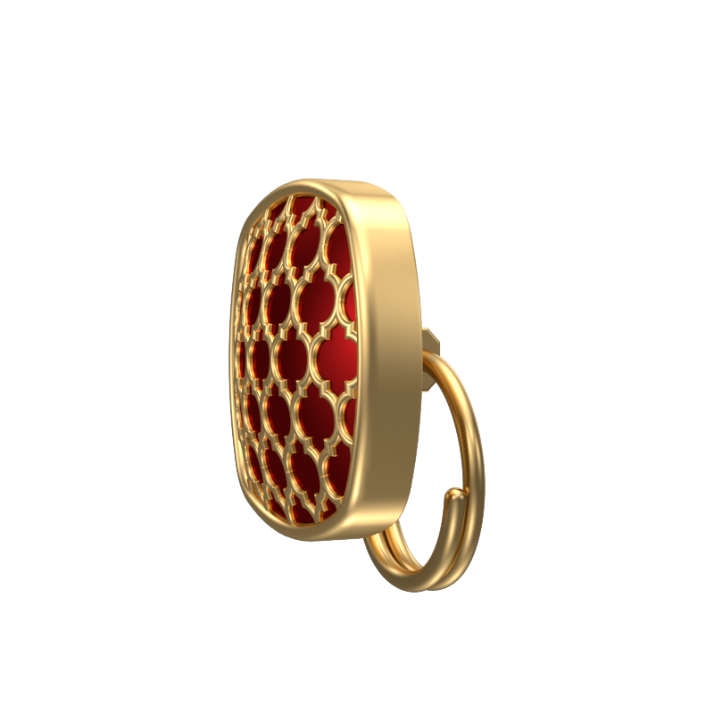 Ornate, Classic Button Set with 18kt Gold Plating and Enamel on Brass.