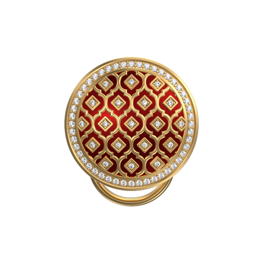 Ornate Luxe, Classic Button Set with CZ Diamonds, 18kt Gold Plating and Enamel on Brass.
