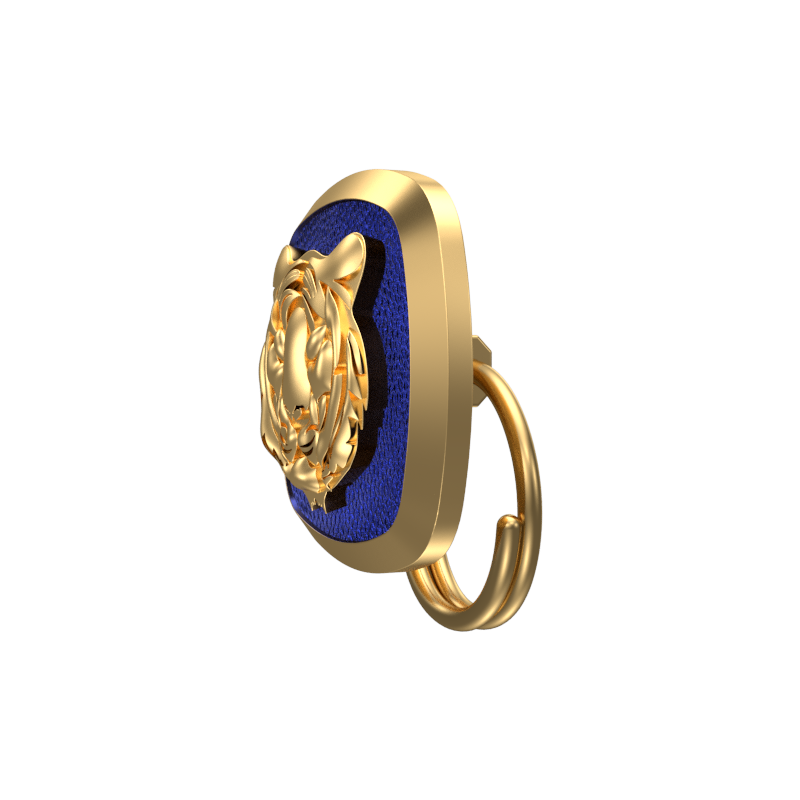 Tiger, Wild Button set with 18kt Gold & Black Ruthenium Plating on Brass.
