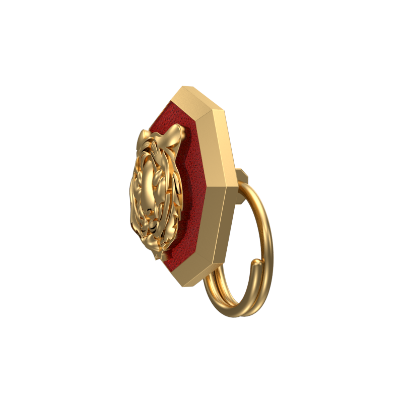 Tiger, Wild Button set with 18kt Gold & Black Ruthenium Plating on Brass.