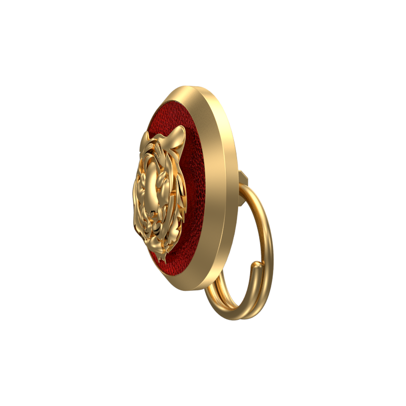 Tiger, Wild Button set with 18kt Gold & Black Ruthenium Plating on Brass.