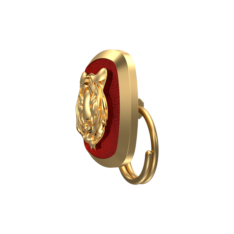 Tiger, Wild Button set with 18kt Gold & Black Ruthenium Plating on Brass.