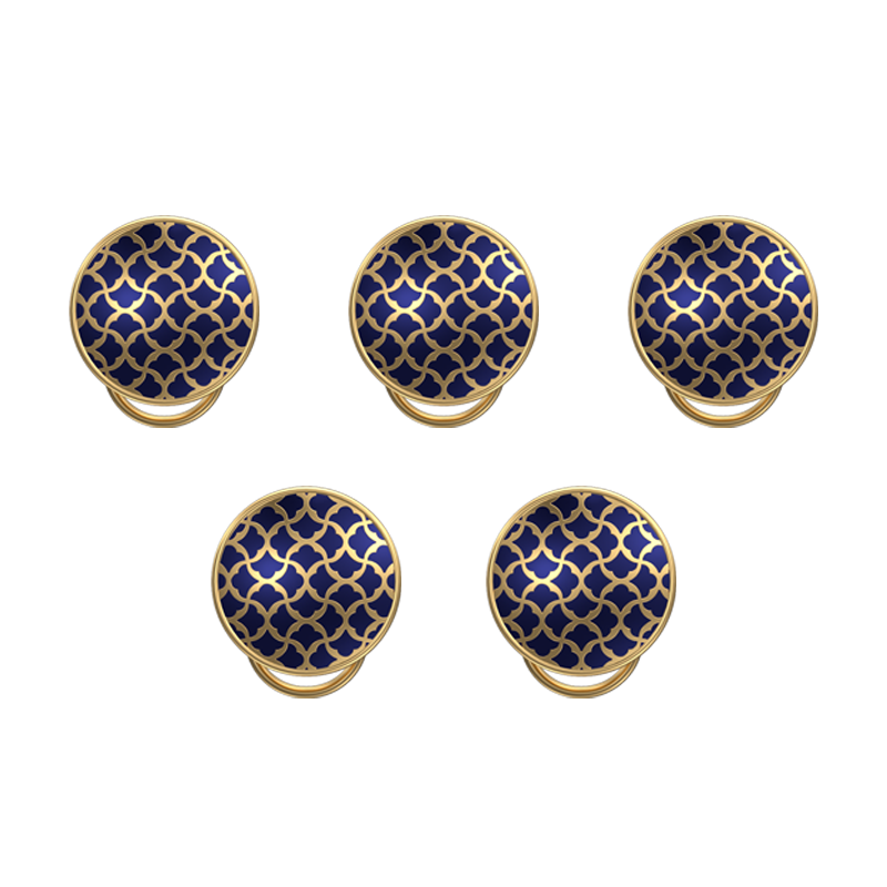 Enchanted, Classic Button Set with 18kt Gold Plating and Enamel on Brass.