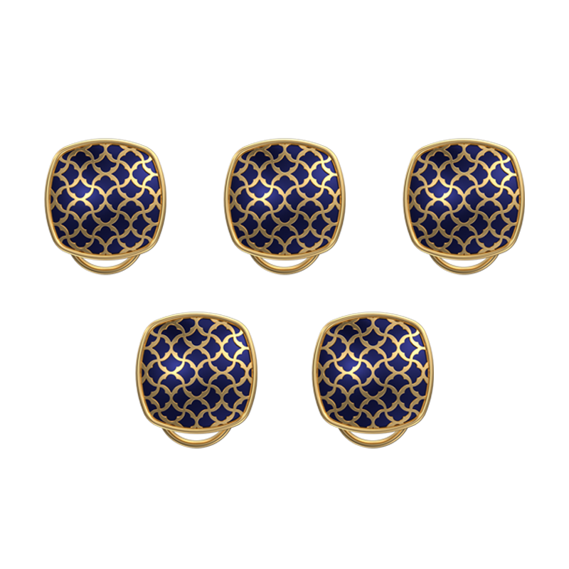 Enchanted, Classic Button Set with 18kt Gold Plating and Enamel on Brass.